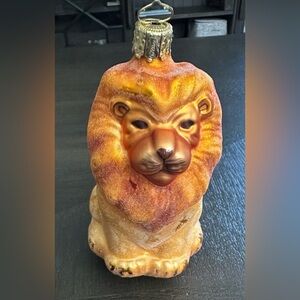 Vintage Christborn Glass Lion Ornament • Hand-Painted Germany • Rare Collectible